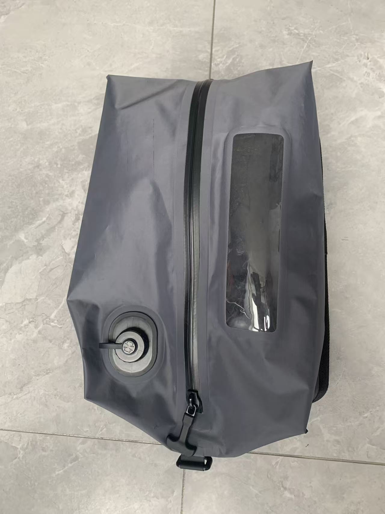 waterproof zipper and clear window on electric compression bag